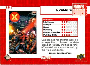 2020-21 Upper Deck Marvel Annual #23 Cyclops Back