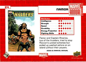 2020-21 Upper Deck Marvel Annual #24 Namor Back