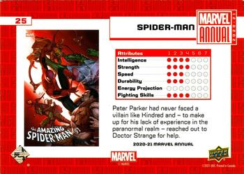 2020-21 Upper Deck Marvel Annual #25 Spider-Man Back