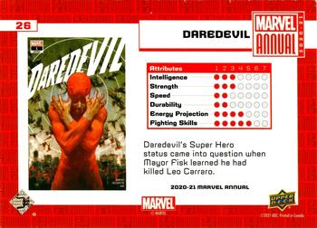 2020-21 Upper Deck Marvel Annual #26 Daredevil Back