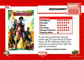 2020-21 Upper Deck Marvel Annual #28 Ironheart Back