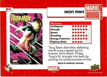 2020-21 Upper Deck Marvel Annual #34 Iron Man Back