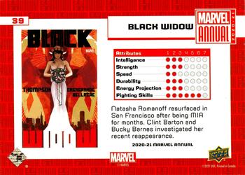 2020-21 Upper Deck Marvel Annual #39 Black Widow Back