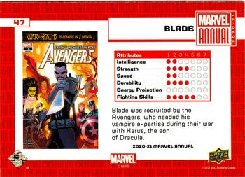 2020-21 Upper Deck Marvel Annual #47 Blade Back