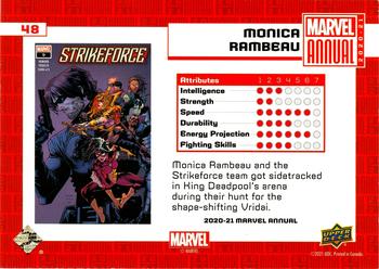 2020-21 Upper Deck Marvel Annual #48 Monica Rambeau Back