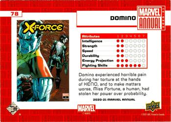 2020-21 Upper Deck Marvel Annual #78 Domino Back