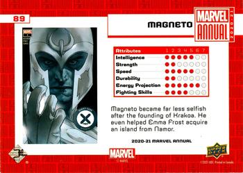 2020-21 Upper Deck Marvel Annual #89 Magneto Back