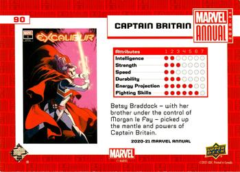 2020-21 Upper Deck Marvel Annual #90 Captain Britain Back