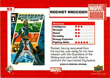 2020-21 Upper Deck Marvel Annual #93 Rocket Raccoon Back