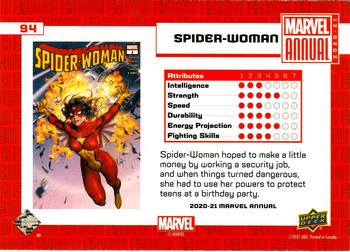 2020-21 Upper Deck Marvel Annual #94 Spider-Woman Back