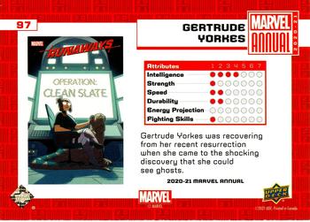 2020-21 Upper Deck Marvel Annual #97 Gertrude Yorkes Back