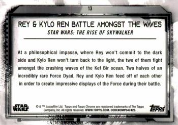 2021 Topps Chrome Star Wars Legacy #13 Rey & Kylo Ren Battle Amongst The Waves Back