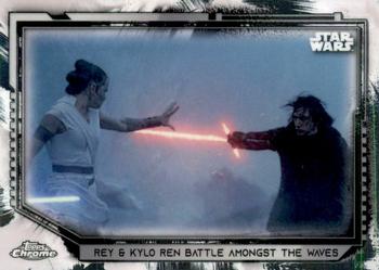 2021 Topps Chrome Star Wars Legacy #13 Rey & Kylo Ren Battle Amongst The Waves Front