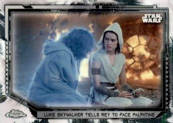 2021 Topps Chrome Star Wars Legacy #15 Luke Skywalker Tells Rey To Face Palpatine Front