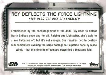 2021 Topps Chrome Star Wars Legacy #25 Rey Deflects The Force Lightning Back