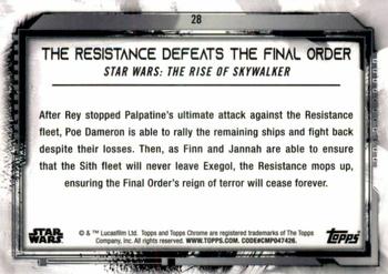2021 Topps Chrome Star Wars Legacy #28 The Resistance Defeats The Final Order Back