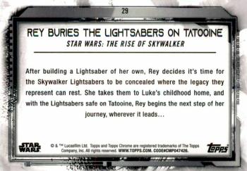 2021 Topps Chrome Star Wars Legacy #29 Rey Buries The Lightsabers On Tatooine Back