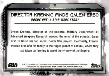 2021 Topps Chrome Star Wars Legacy #31 Director Krennic Finds Galen Erso Back