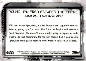 2021 Topps Chrome Star Wars Legacy #32 Young Jyn Erso Escapes The Empire Back