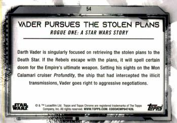 2021 Topps Chrome Star Wars Legacy #54 Vader Pursues The Stolen Plans Back