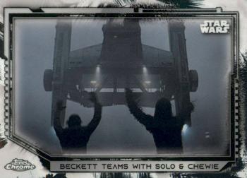 2021 Topps Chrome Star Wars Legacy #65 Beckett Teams With Solo & Chewie Front