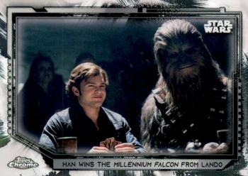 2021 Topps Chrome Star Wars Legacy #88 Han Wins The Millennium Falcon From Lando Front