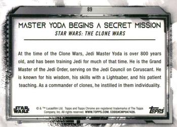 2021 Topps Chrome Star Wars Legacy #89 Master Yoda Begins A Secret Mission Back