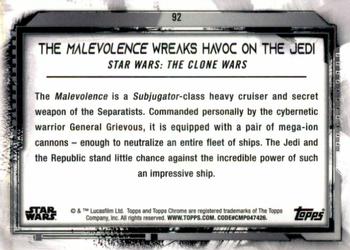 2021 Topps Chrome Star Wars Legacy #92 The Malevolence Wreaks Havoc On The Jedi Back