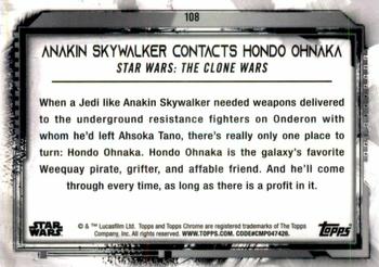 2021 Topps Chrome Star Wars Legacy #108 Anakin Skywalker Contacts Hondo Ohnaka Back