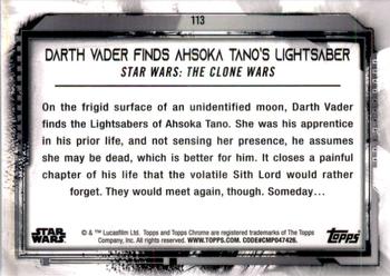 2021 Topps Chrome Star Wars Legacy #113 Darth Vader Finds Ahsoka Tano's Lightsaber Back