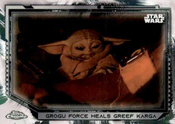 2021 Topps Chrome Star Wars Legacy #152 Grogu Force Heals Greef Karga Front
