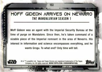 2021 Topps Chrome Star Wars Legacy #153 Moff Gideon Arrives On Nevarro Back