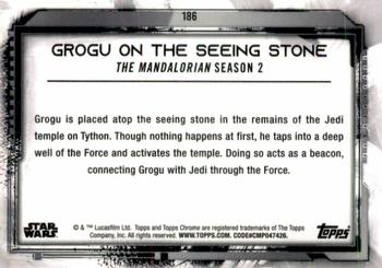2021 Topps Chrome Star Wars Legacy #186 Grogu On The Seeing Stone Back