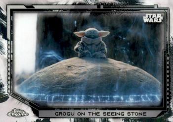 2021 Topps Chrome Star Wars Legacy #186 Grogu On The Seeing Stone Front