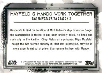 2021 Topps Chrome Star Wars Legacy #190 Mayfeld & Mando Work Together Back