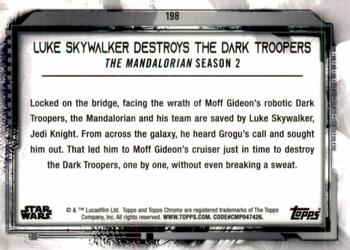 2021 Topps Chrome Star Wars Legacy #198 Luke Skywalker Destroys The Dark Troopers Back