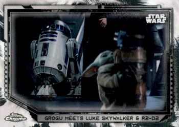2021 Topps Chrome Star Wars Legacy #199 Grogu Meets Luke Skywalker & R2-D2 Front
