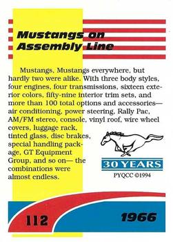 1994 Performance Years Mustang Cards II (30 Years) - 30th Anniversary First Printing #112 1966 Assembly Line Back