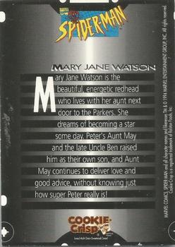 1994 Cookie Crisp Spider-Man #11 Mary Jane Watson Back