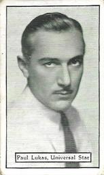 1933 Turf Personality Series Film Stars #36 Paul Lukas Front