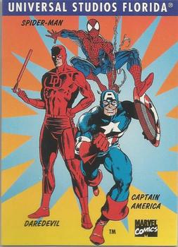 1994 Universal Studios Florida Marvel Superheroes #NNO Captain America, Daredevil & Spider-man Front
