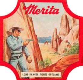 1940 Merita Bread The Lone Ranger Bread End Labels #NNO Lone Ranger Fights Outlaws Front