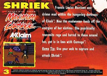 1994 Acclaim Spider-Man Maximum Carnage #3 Shriek Back