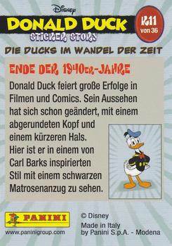2019 Panini Disney Donald Duck Sticker Story 85 Years - German Edition #K11 Die Ducks Im Wandel Der Zeit Ende Der, 1940er-Jahre Donald Duck Back