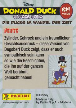 2019 Panini Disney Donald Duck Sticker Story 85 Years - German Edition #K14 Die Ducks Im Wandel Der Zeit Heute Onkel Dagobert Back