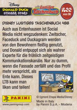 2019 Panini Disney Donald Duck Sticker Story 85 Years - German Edition #K22 Disney Lustiges Taschenbuch 488 Back