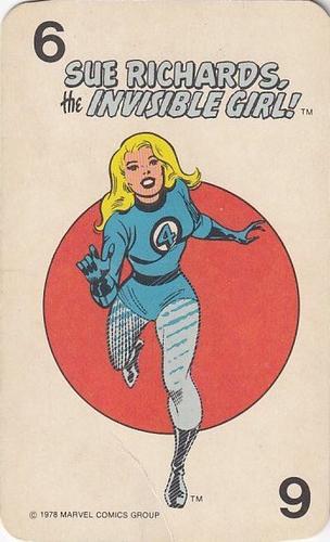 1978 Milton Bradley Marvel Comics Super-Heroes Card Game #6 Sue Richards Front
