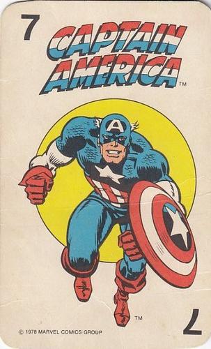 1978 Milton Bradley Marvel Comics Super-Heroes Card Game #7 Captain America Front