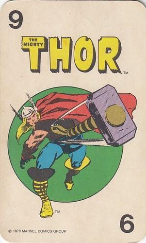 1978 Milton Bradley Marvel Comics Super-Heroes Card Game #9 Thor Front