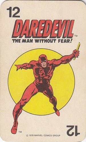 1978 Milton Bradley Marvel Comics Super-Heroes Card Game #12 Daredevil Front
